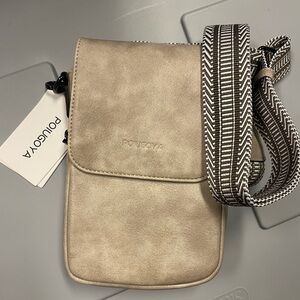 POIUGOYA Small Crossbody Bags for Women Trendy,Leather Triple A-cream Gray